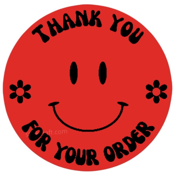 100 Thank You Stickers for your order 2in round Shipping Supplies NWT poshmark - Picture 7 of 15